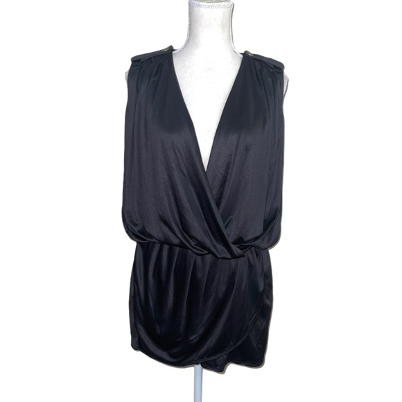 Rachel Rachel Roy Black Sleeveless Drape Romper - Picture 1 of 4
